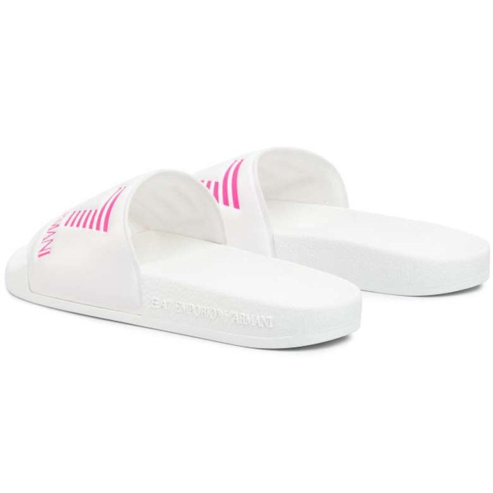 Emporio Armani Sea Word Sliders Kadın Beyaz Terlik