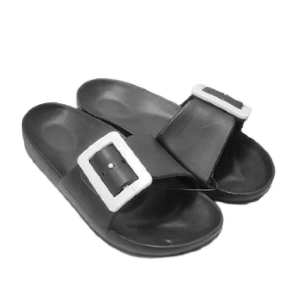 Juno Tek Tokalı Terlik Siyah Beyaz