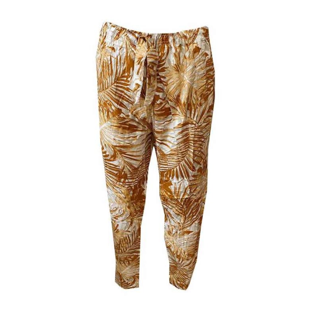 Kadın Viskon Cepsiz Pantolon Hardal