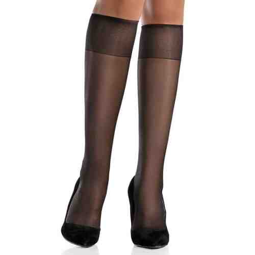 Silk & Blue Kadın Dizaltı İnce Çorap 2'li Siyah