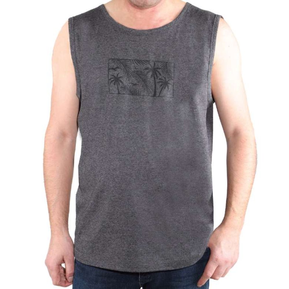 Bay Baskılı Dış Giyim Atlet Melanj Gri