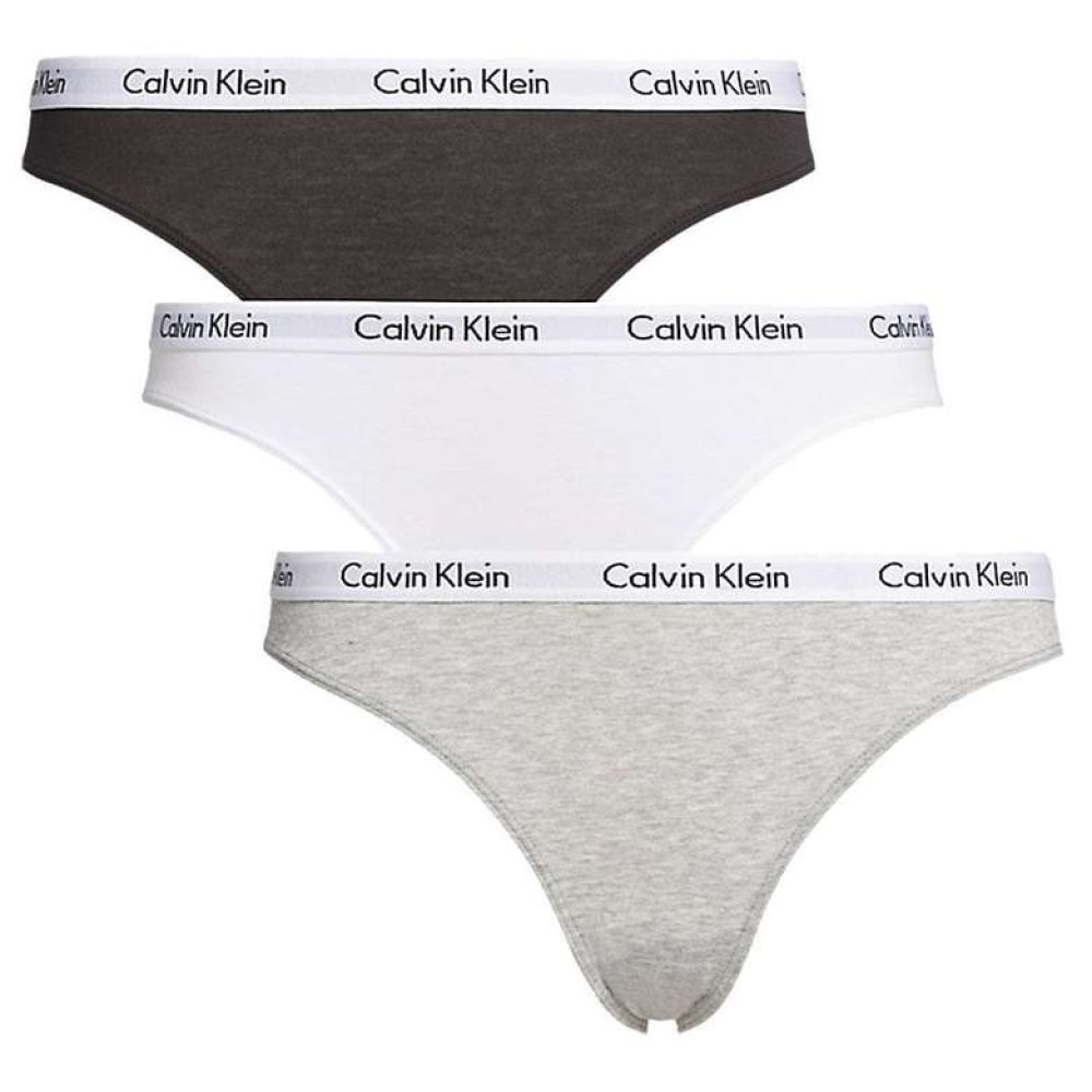 Calvin Klein 3'lü Külot Kadın QD3 Siyah-Beyaz-Gri