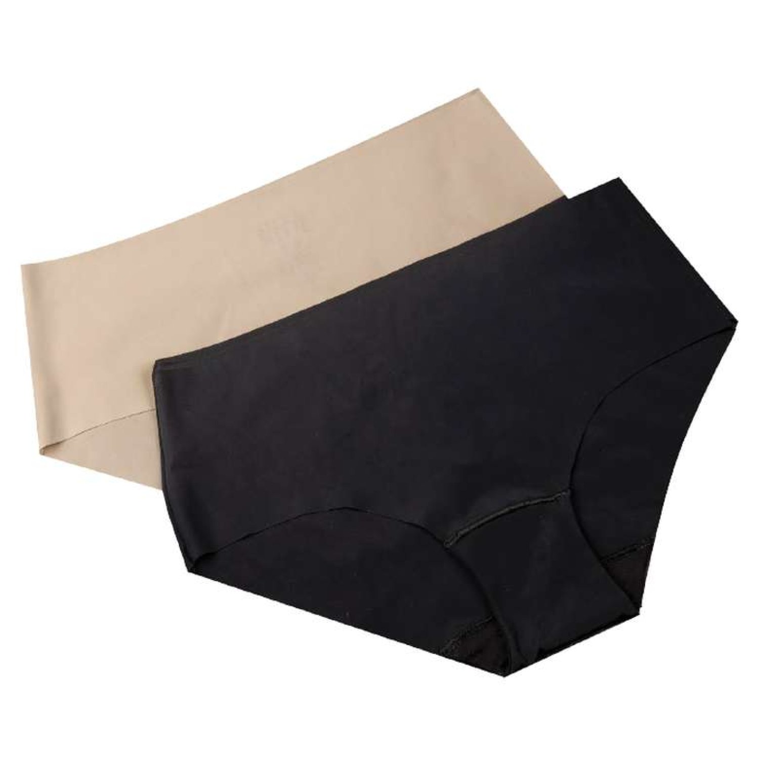 Silk & Blue Kadın Dikişsiz Slip 2'li Bej Siyah