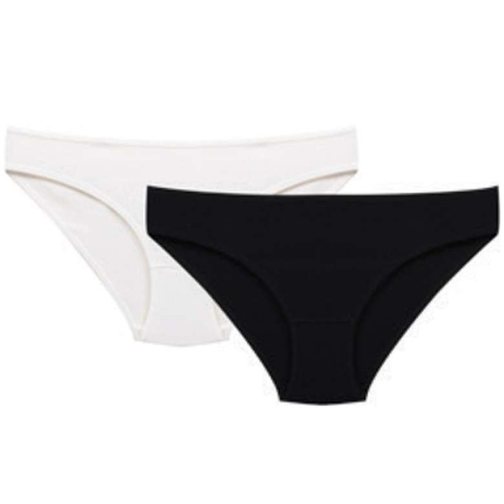 Silk & Blue Kadın Slip 2'li Siyah Beyaz