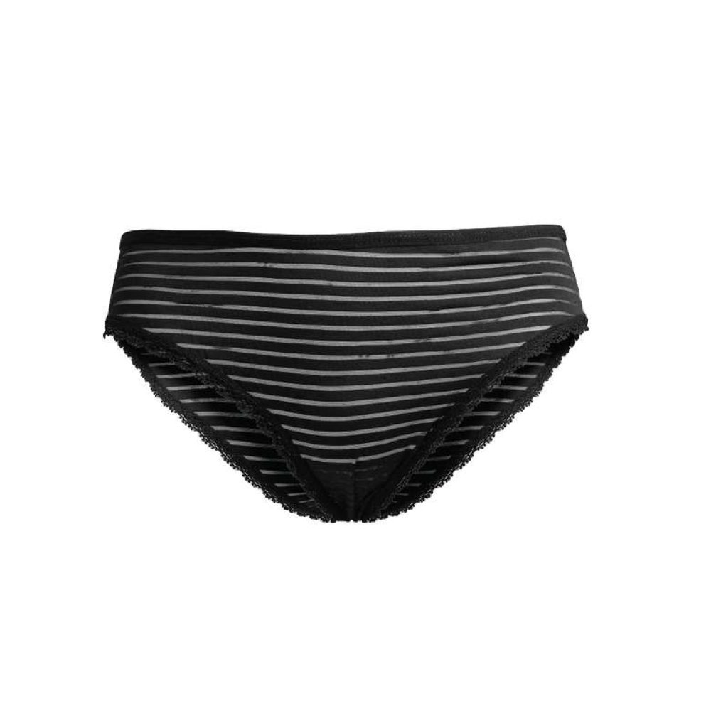 Silk & Blue Bayan Çizgili Slip Siyah