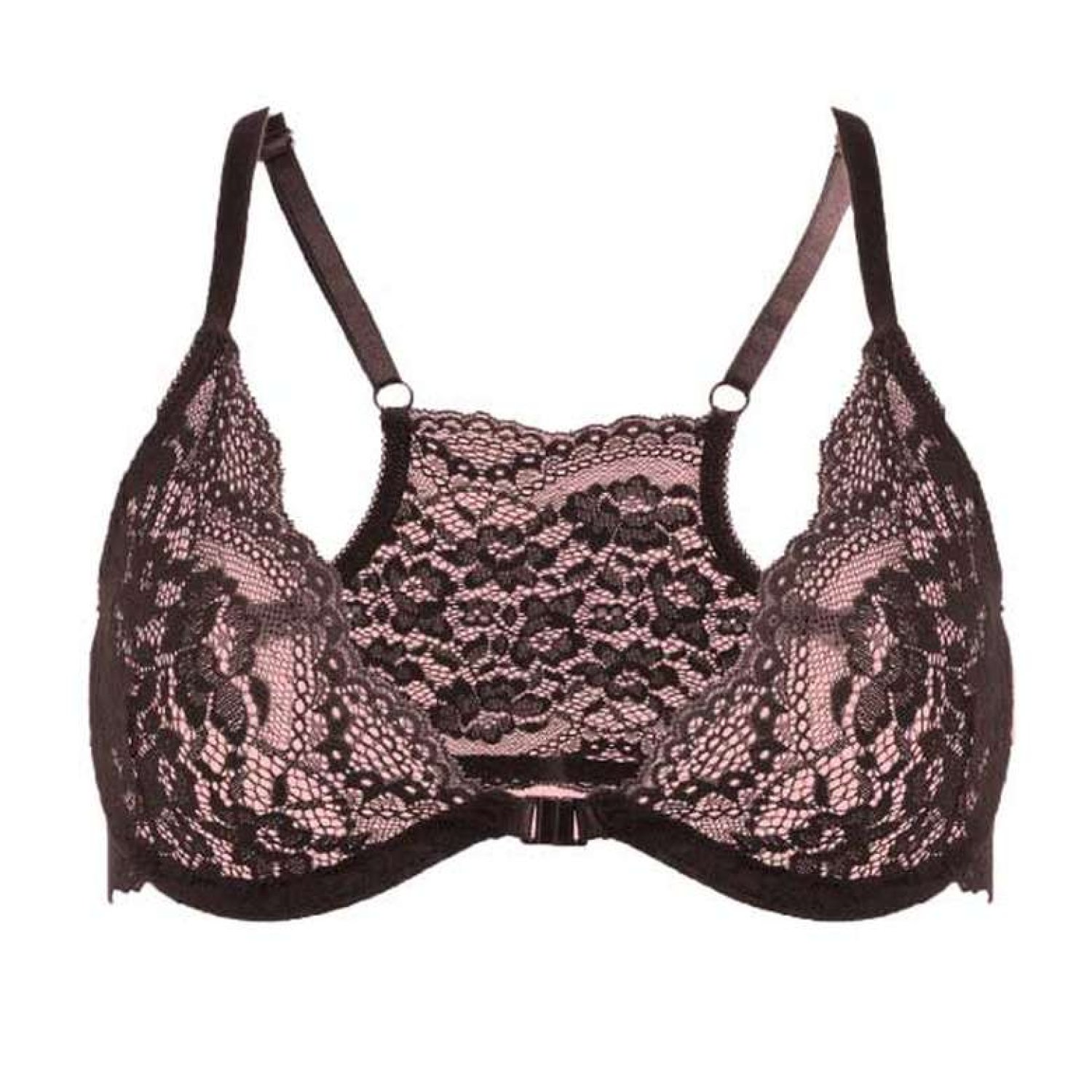 Silk & Blue Kadın Dantel Balenli Sütyen Gül Kurusu