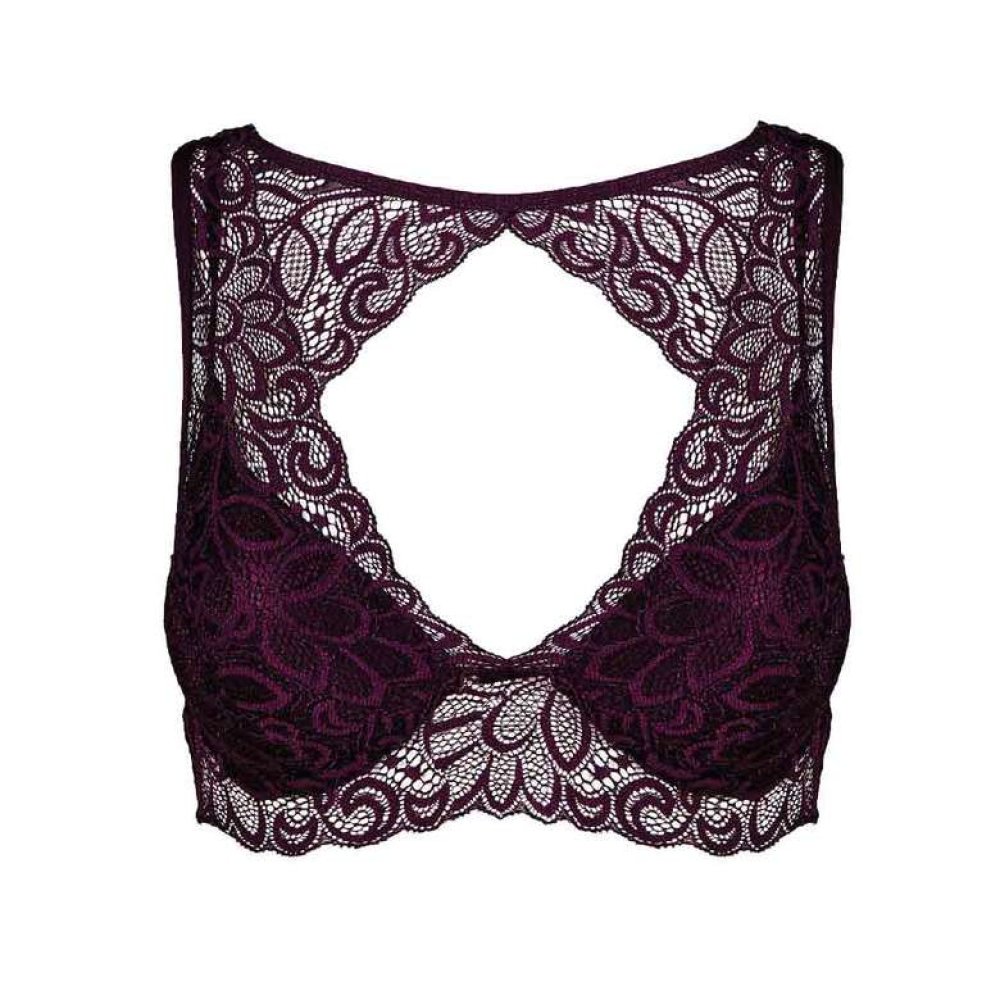 Silk & Blue Kadın Dantelli Bralet Bordo