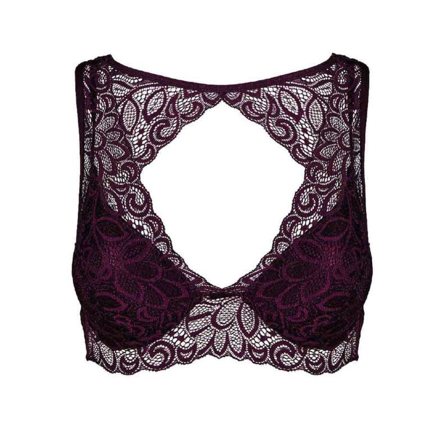 Silk & Blue Kadın Dantelli Bralet Bordo