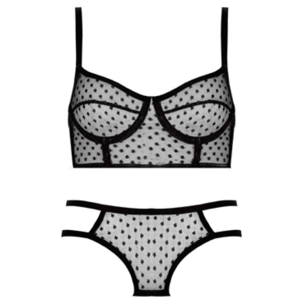 Silk & Blue Kadın Tüllü Sütyen-Slip Takımı Siyah