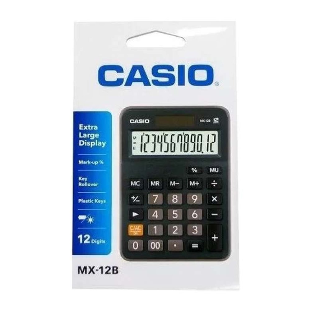 Casio MX-12B-BK 12 Hane Masaüstü Hesap Makinesi