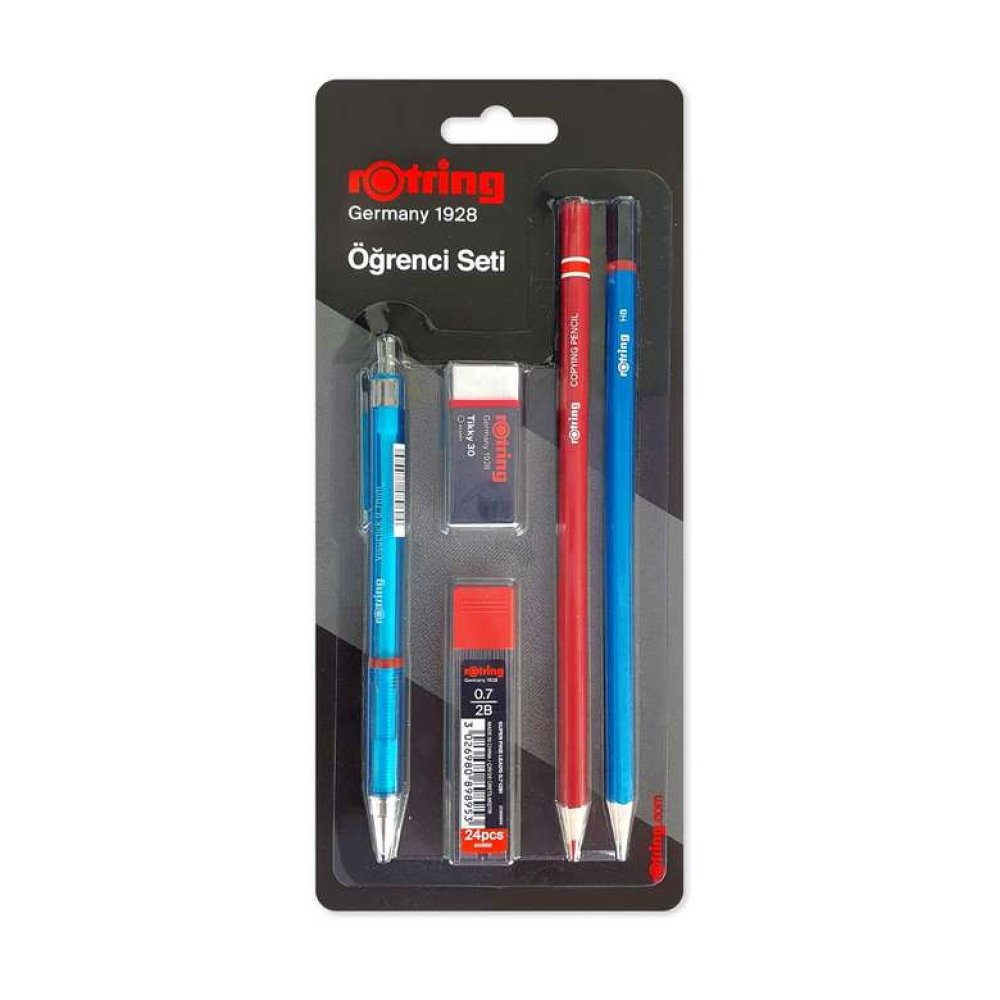 Rotring Kalem Seti, Visuclick 07 uçlu kalem, 2B uç, silgi,  kurşun kalem, kırmızı  kalemi