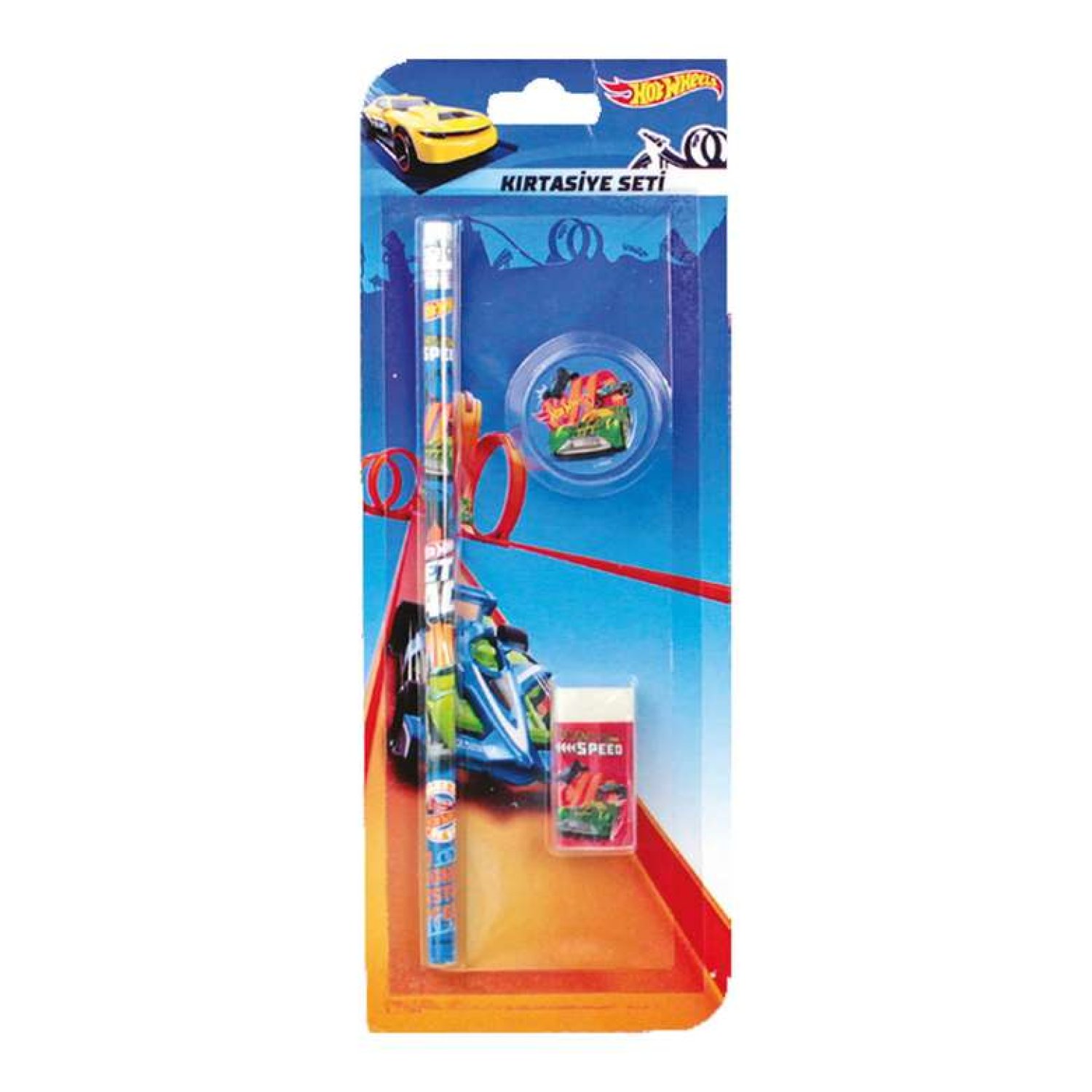 Hotwheels Lisanslı Kalem Silgi Kalemtraş Seti