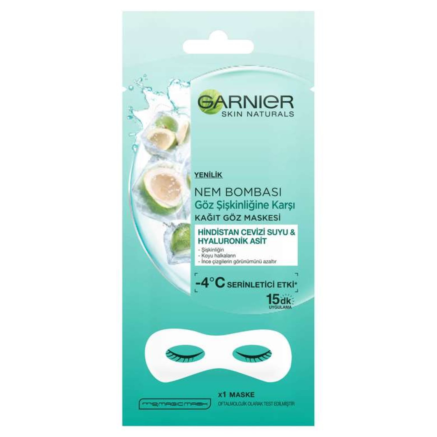 Garnier Göz Şişkinliğine Karşı Kağıt Göz Maskesi - Hindistan Cevizi Suyu