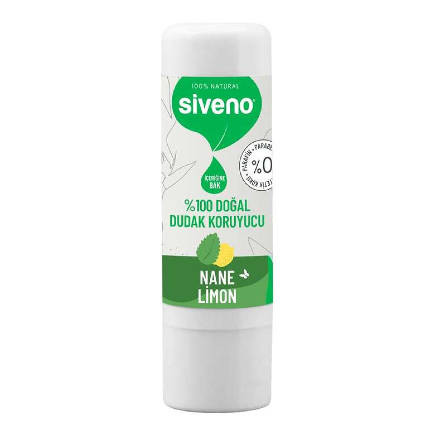 Siveno %100 Doğal Dudak Koruyucu – Nane & Limon 6 G