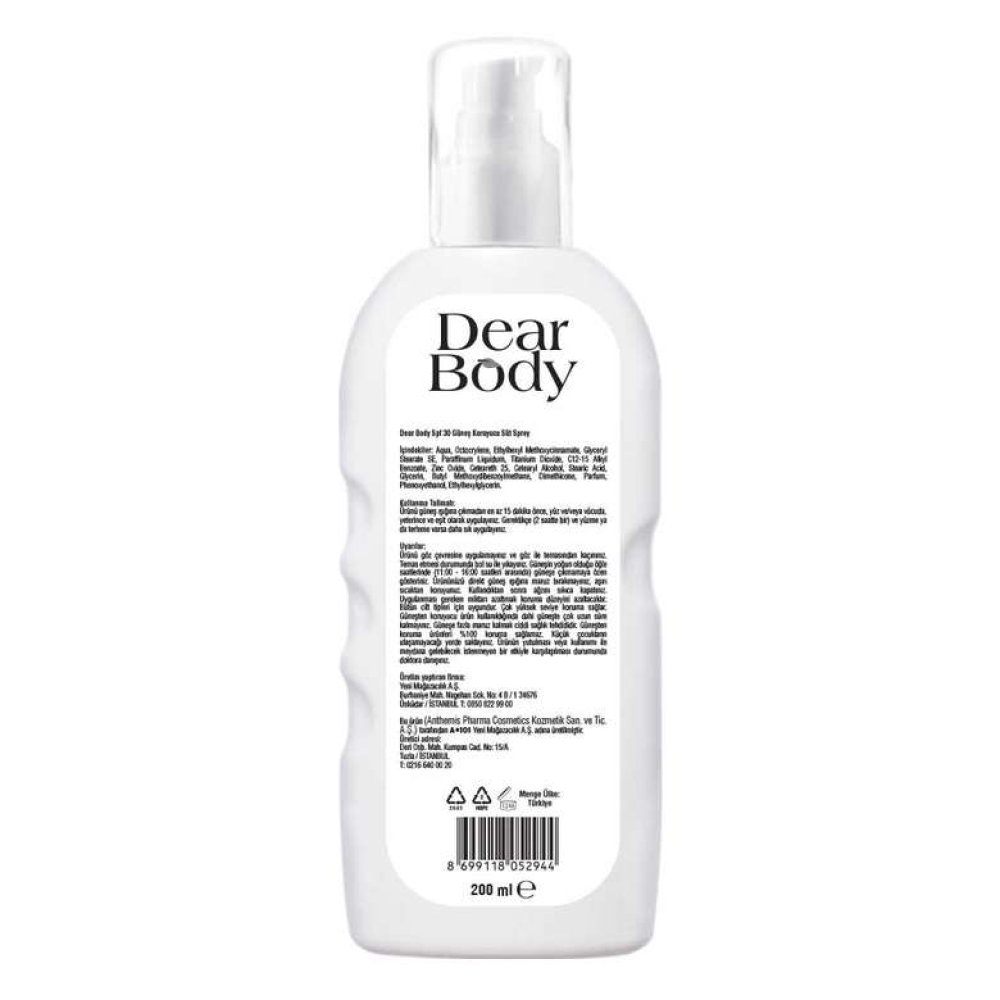 Dear Body Güneş Kremi SPF 30 200 Ml