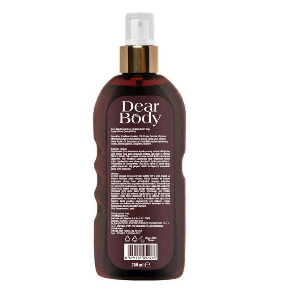 Dear Body Bronzlaştırıcı Yağ 200 Ml