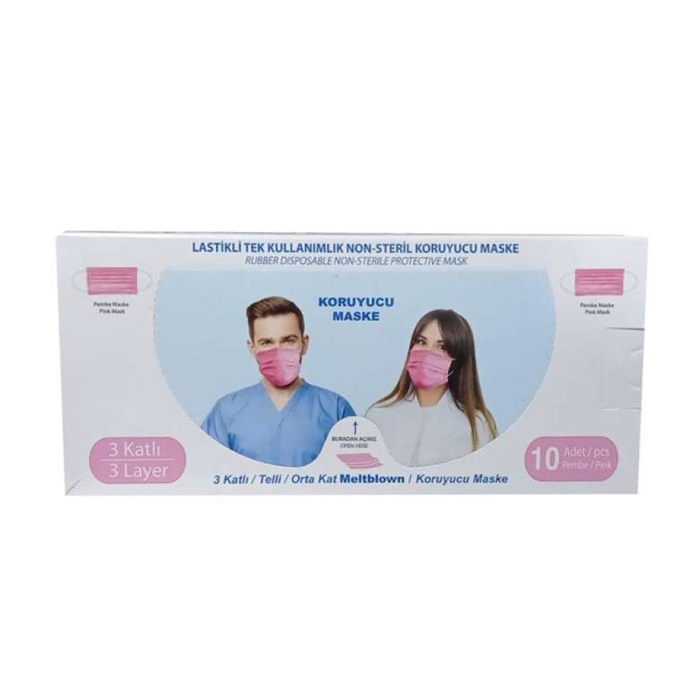 Meltblown Renkli Yetişkin Maske Pembe