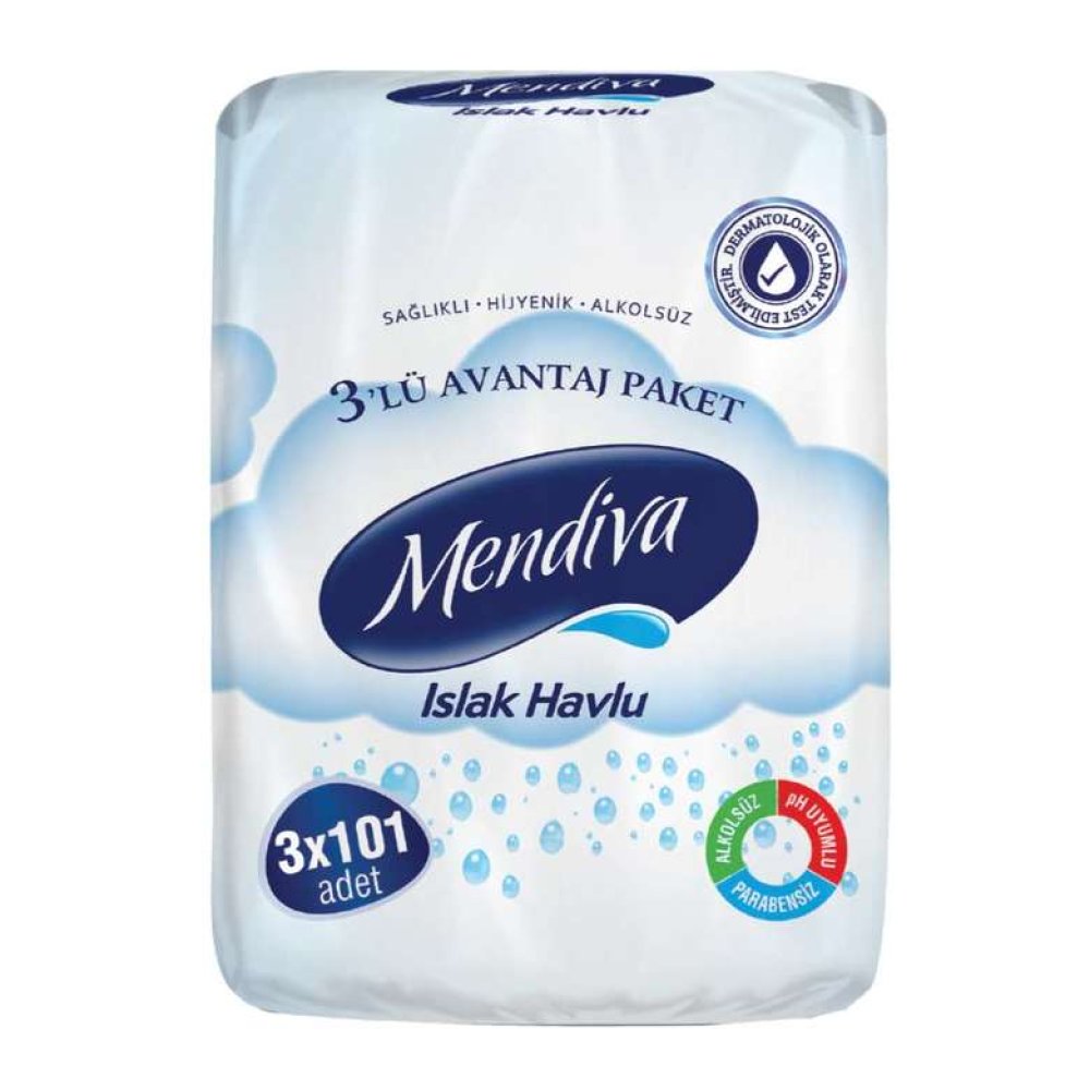 Mendiva Islak Havlu 3X101'li