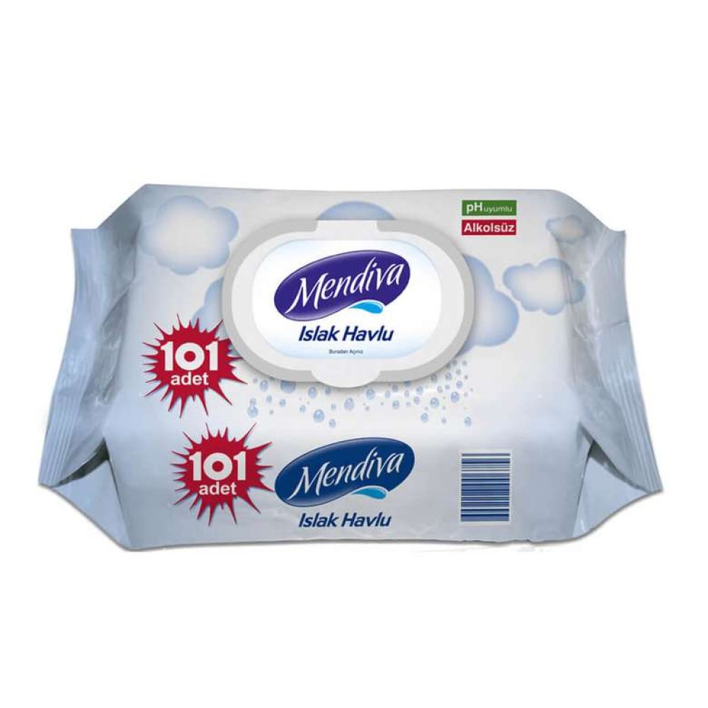 Mendiva Yenidoğan 101 Adet Islak Mendil