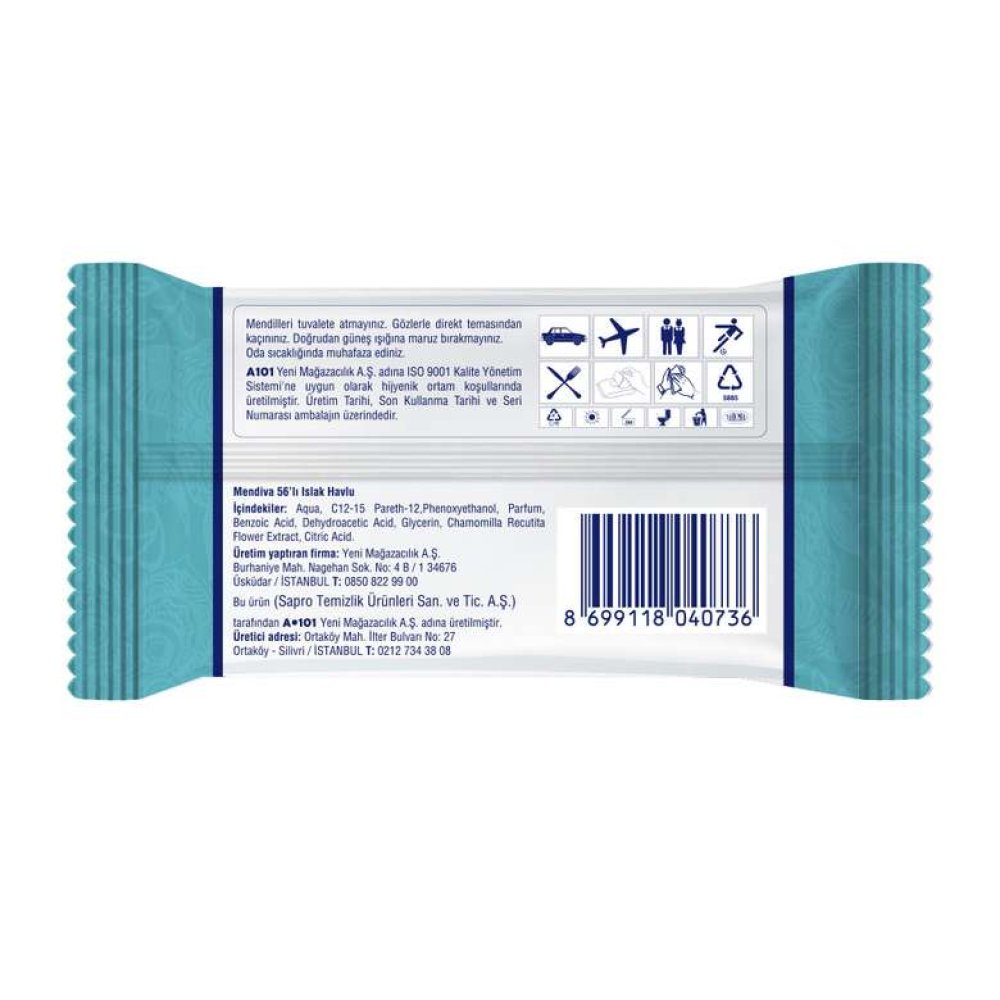 Mendiva Yenidoğan 56 Adet Islak Mendil