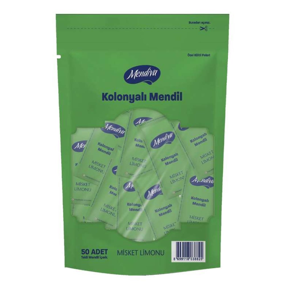Mendiva Misket Limonlu Kolonyalı Mendil 50 Adet
