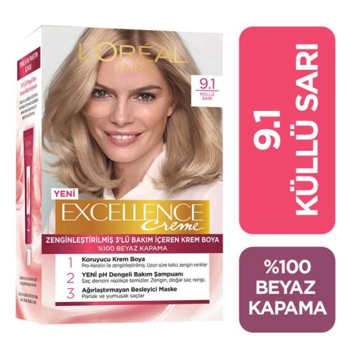 L’Oreal Paris Excellence Koyu Sarı Küllü 9.1 Saç Boyası