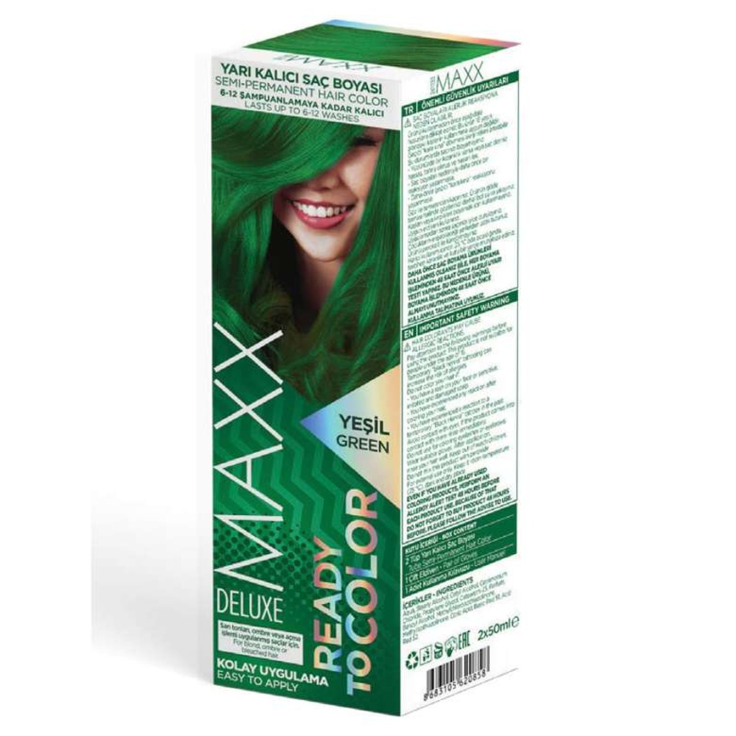 Maxx Deluxe Yarı Kalıcı Saç Boyası Yeşil