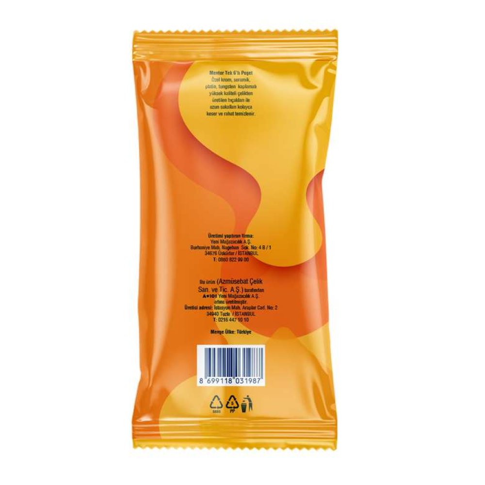 Mentor Tıraş Bıçağı Tek Bıçak 6'lı