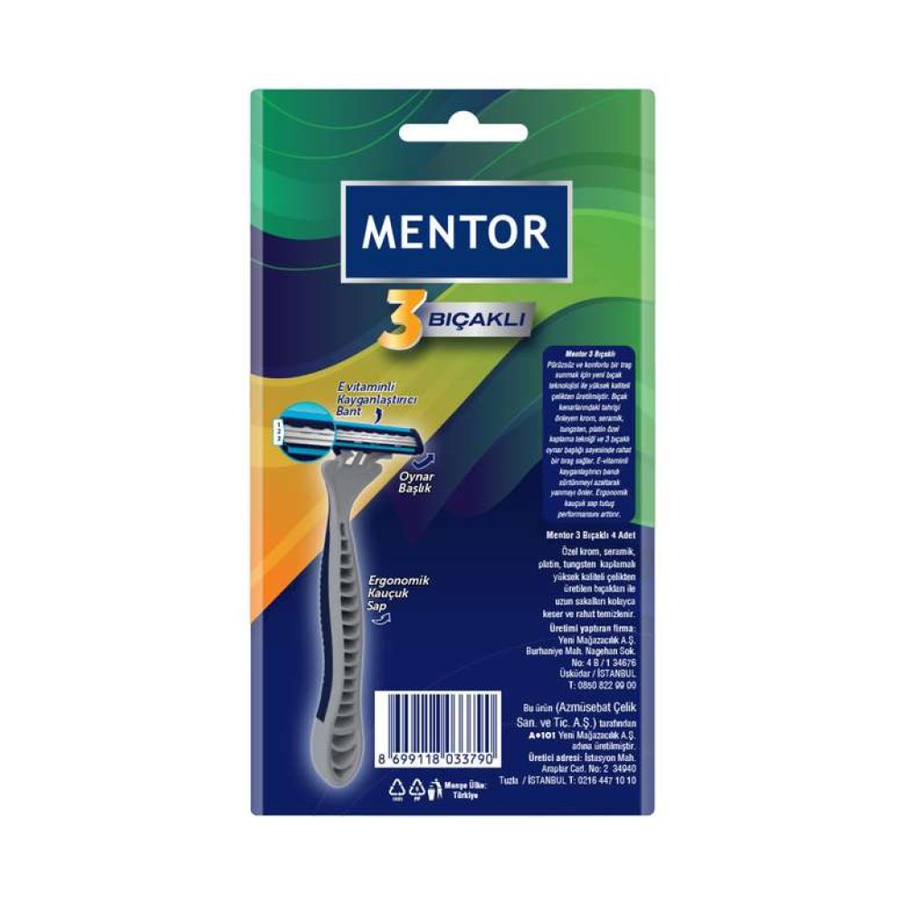 Mentor Tıraş Bıçağı Üç Bıçak 4'lü