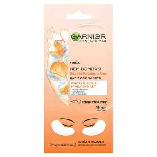 Garnier Nem Bombası Göz Altı Torbalarına Karşı Kağıt Göz Maskesi - Portakal Suyu