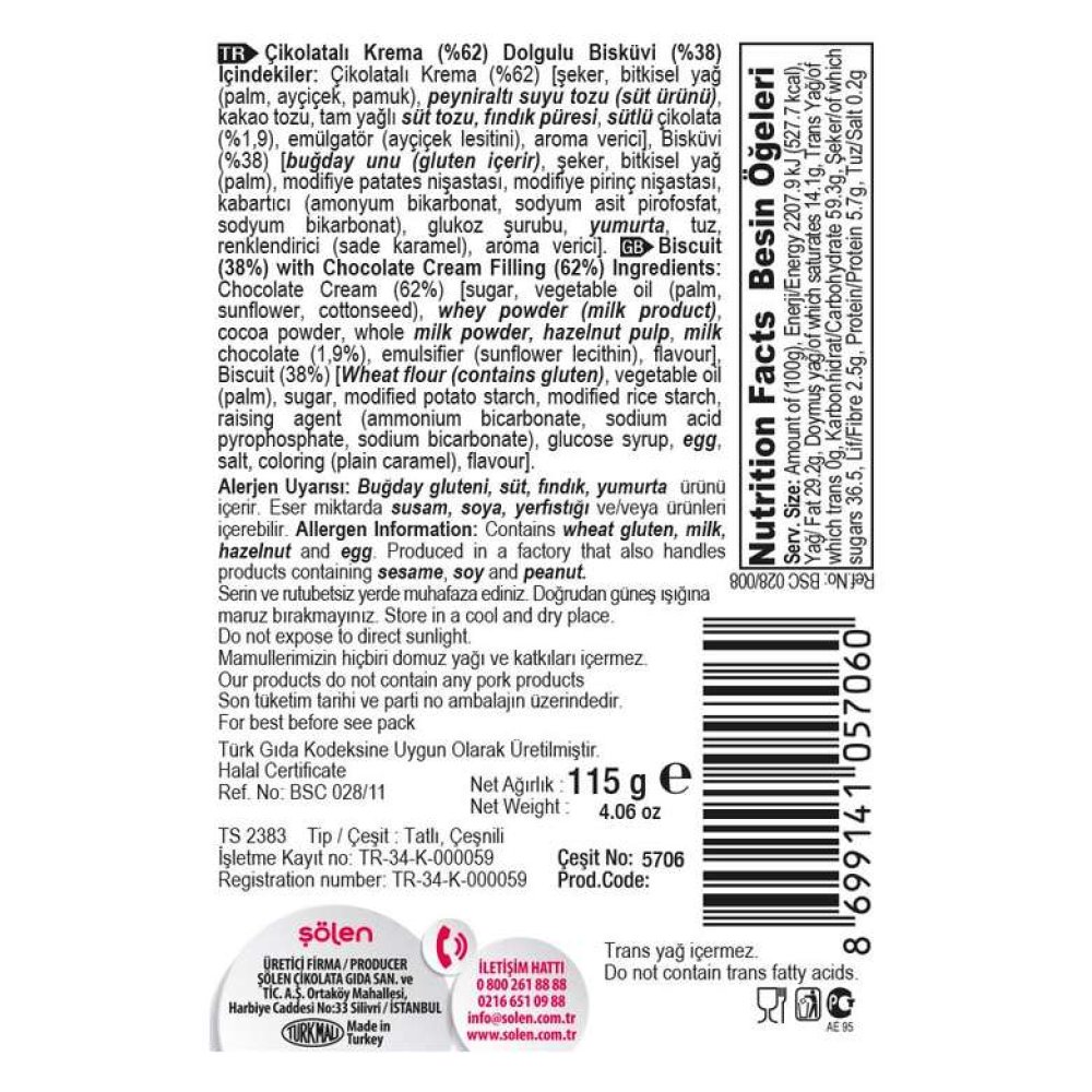 Biscolata Mood Bisküvi Çikolata Dolgulu 110 G