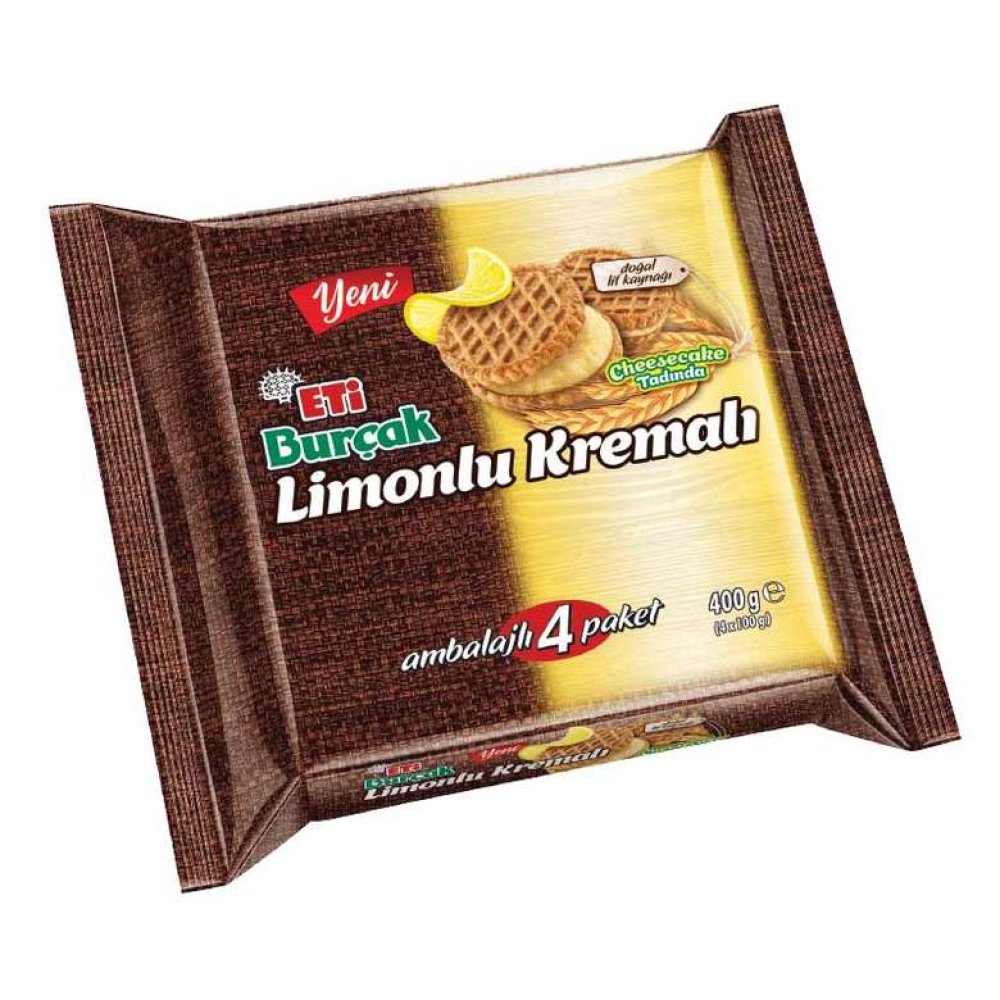 Burçak Bisküvi Limon Kremalı 4x100 g