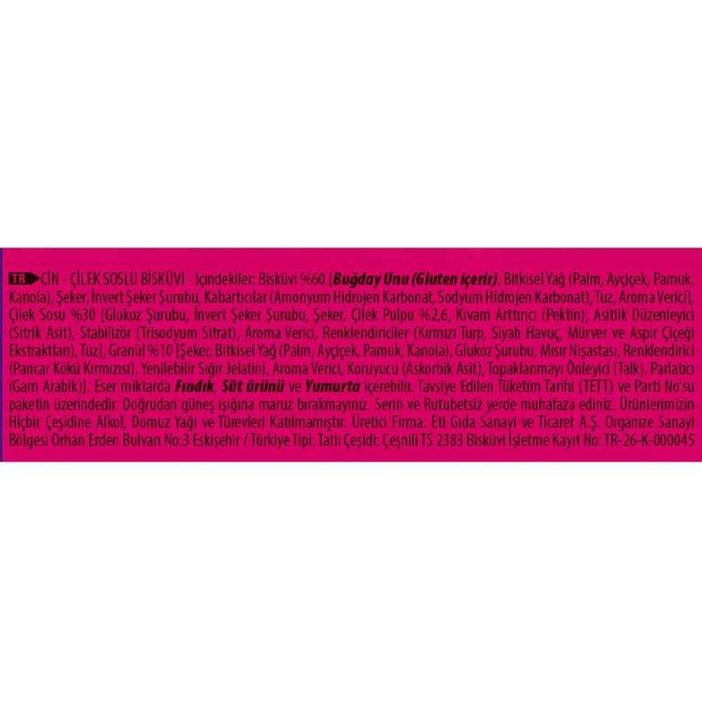 Eti Cin Bisküvi Çilek Jöleli 13x25 Gr