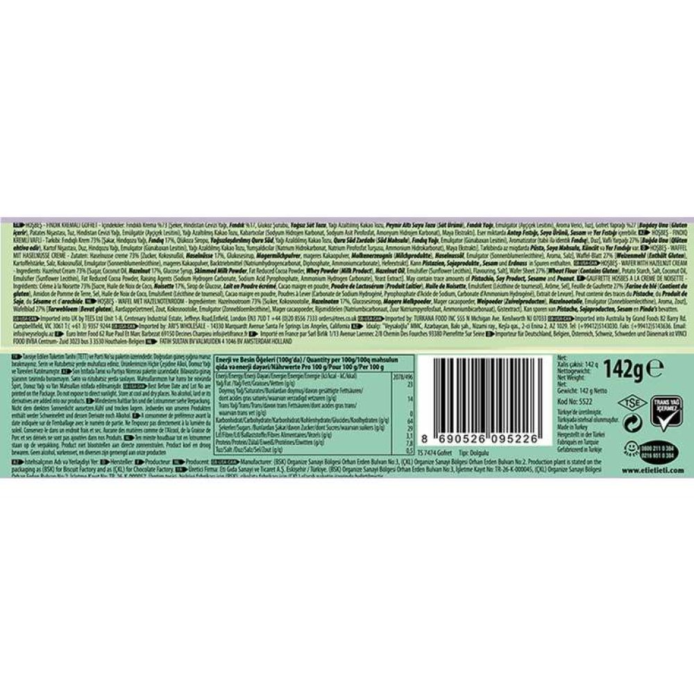 Eti Hoşbeş Gofret Fındıklı 142 G