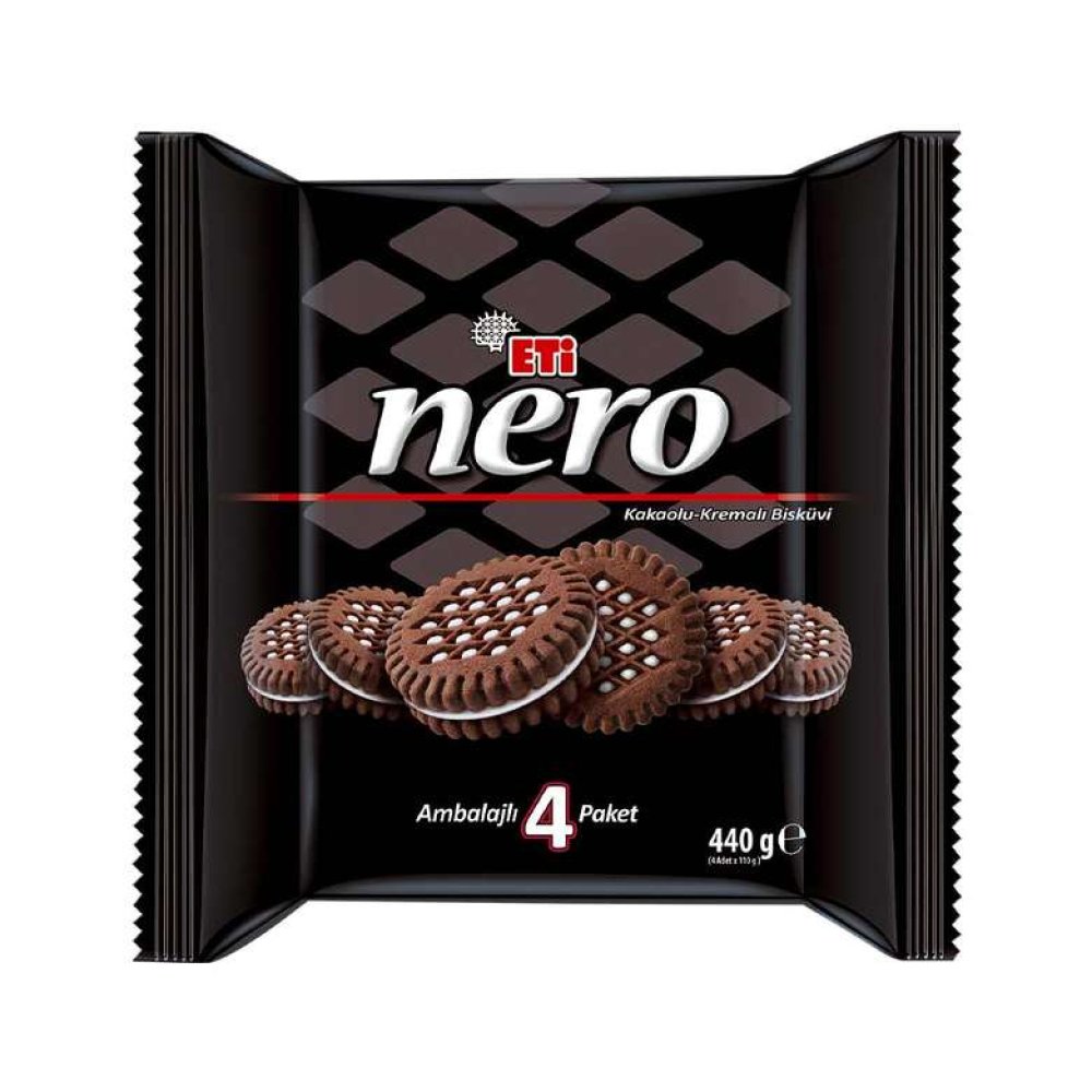 Eti Nero Bisküvi Kremalı Kakaolu 4x110 G