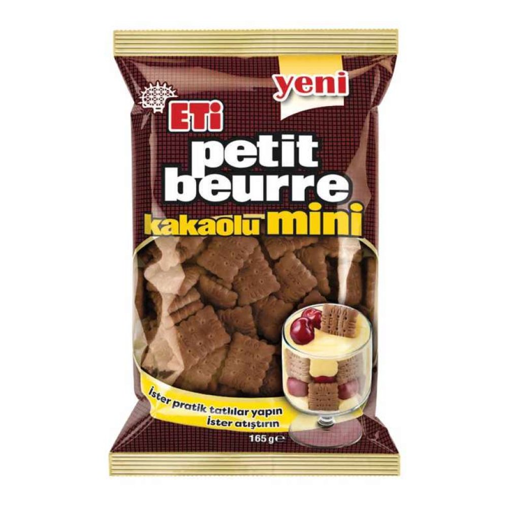 Eti Petit Beurre Kakaolu Mini Petibör Bisküvi 165 G