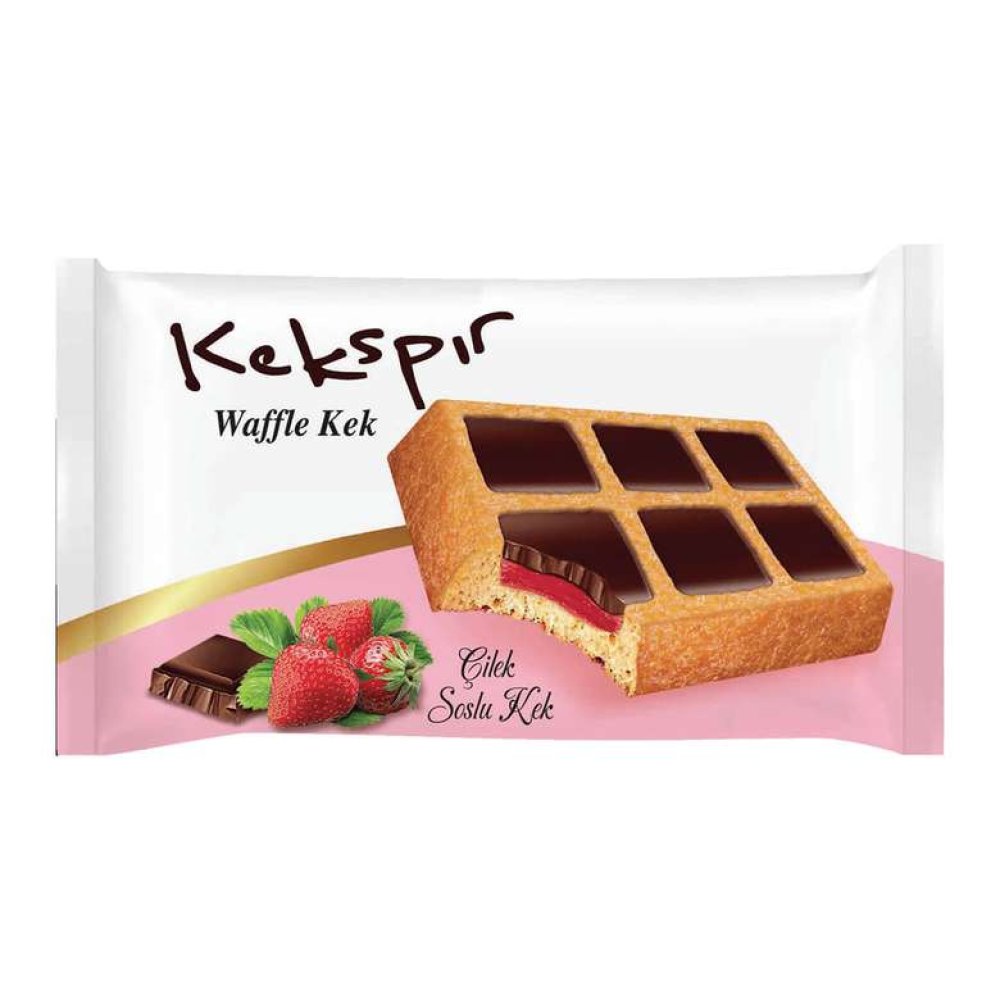 Kekspır Kek Çilek Soslu Waffle 45 G