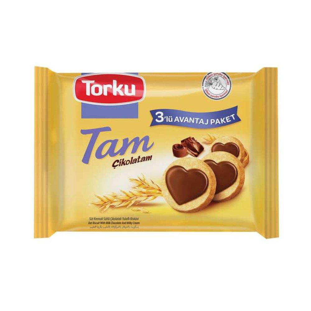 Torku Tam Çikolatam Yulaflı Çikolatalı Bisküvi Kremalı 3x83 G