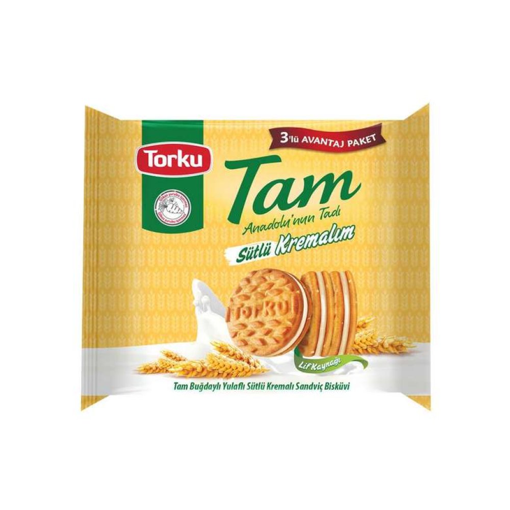 Torku Tam Sütlü Kremalım Bisküvi 3x83 G
