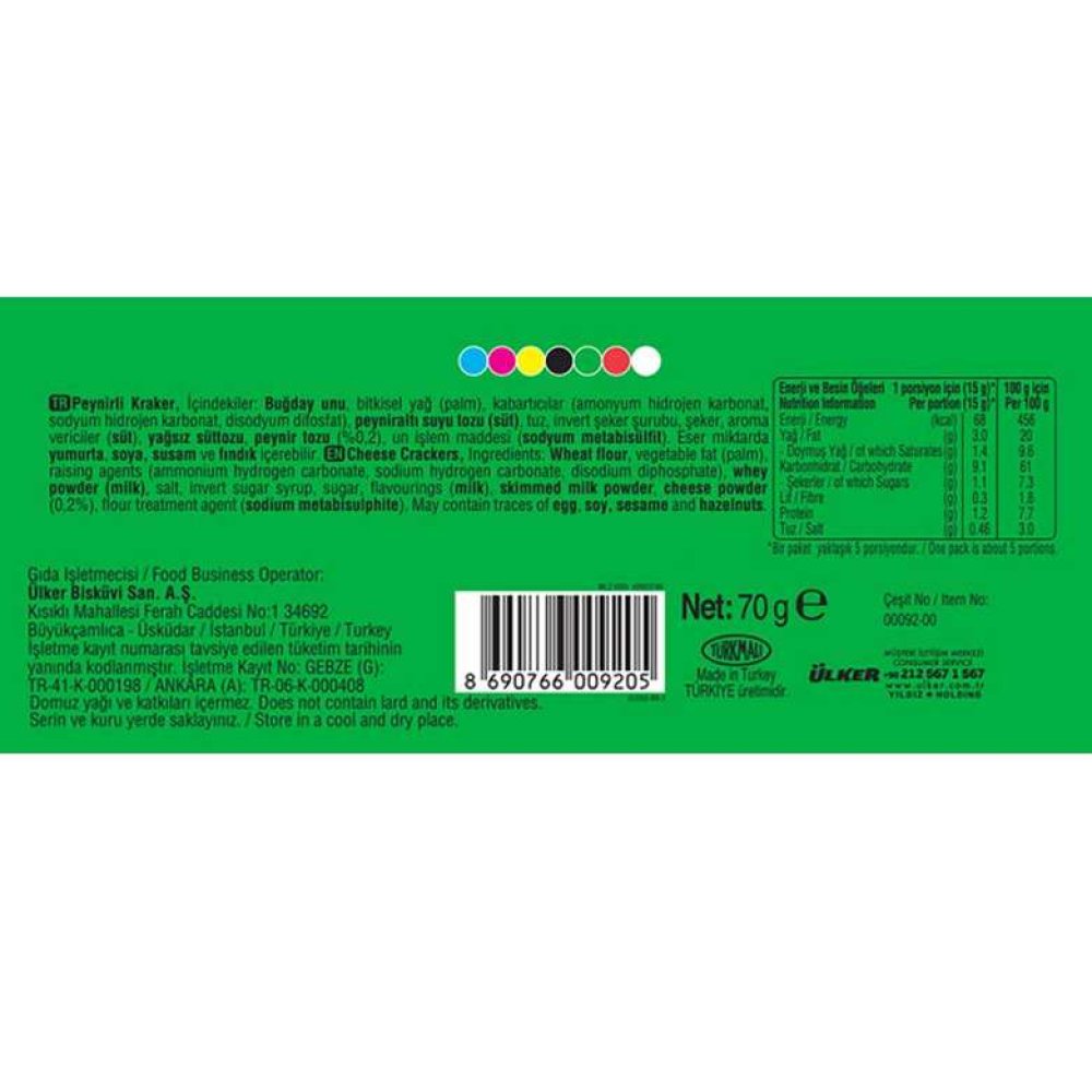 Ülker Çizi Peynirli Kraker  70 G