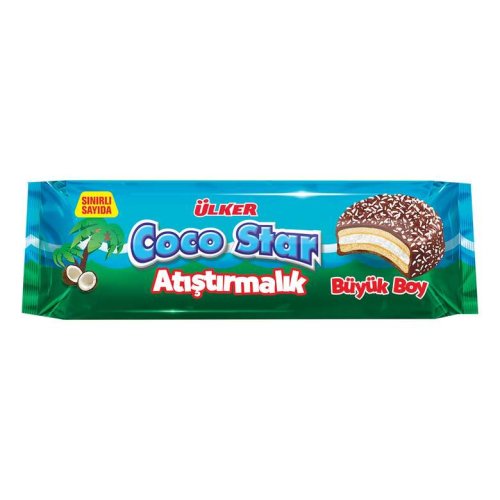 Ülker Coco Star Çikolata Kaplı Hindistan Cevizi Dolgulu Bisküvi 7x22 G