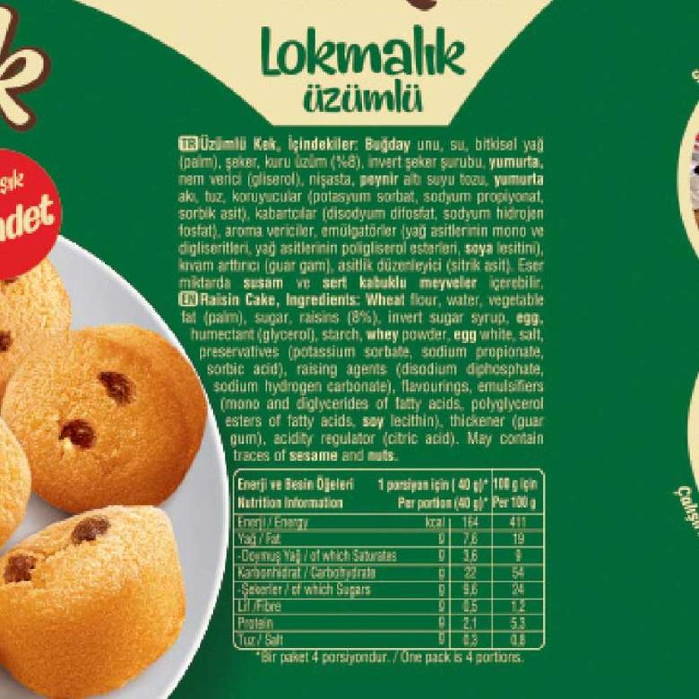 Ülker Dankek Lokmalık Üzümlü Kek 160 G