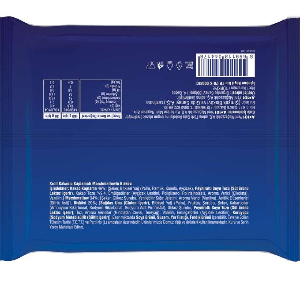 Xroll Bisküvi Kakao Kap. Marsh. 135 Gr