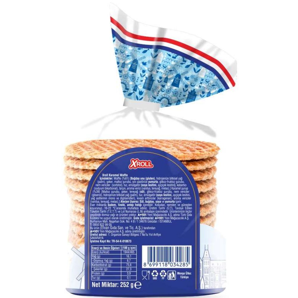 Xroll Gofret Karamelli Waffle 252 G