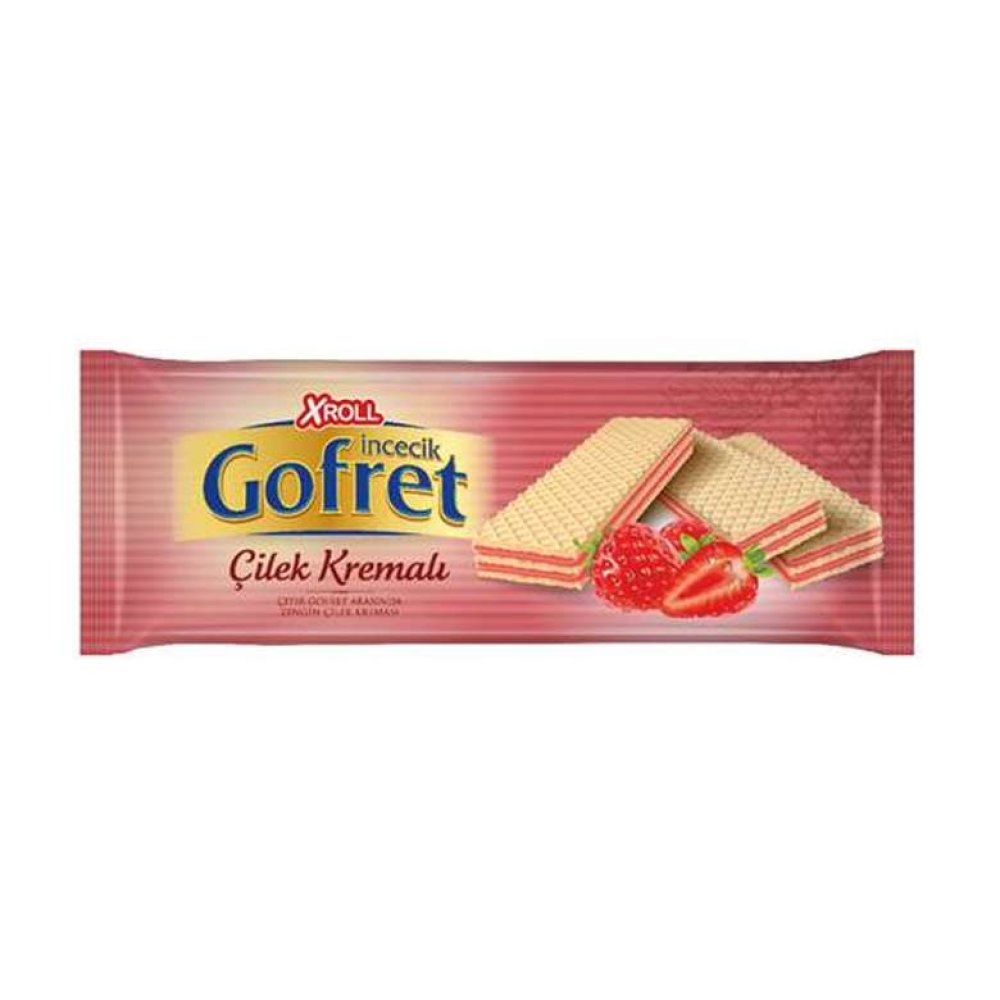 Xroll İncecik Çilek Kremalı Gofret 142 G