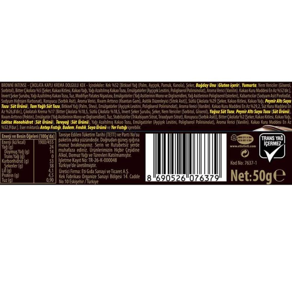 Eti Browni Kek Kakaolu Çikolata Soslu 50 G
