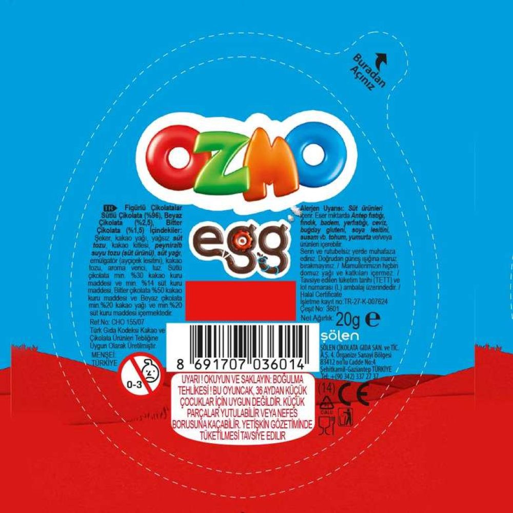 Ozmo Egg Çikolatalı Sürpriz Yumurta 20 G