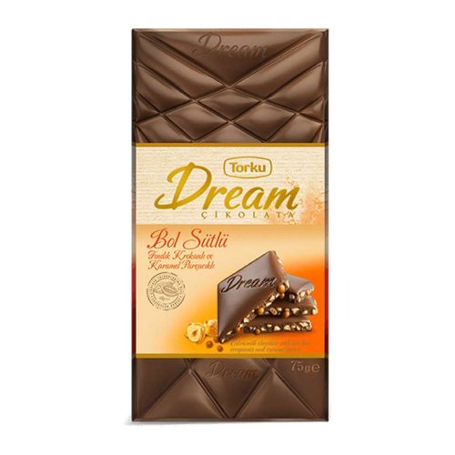Torku Dream Fındık Krokan Karamel Parçacıklı Çikolata 75 G