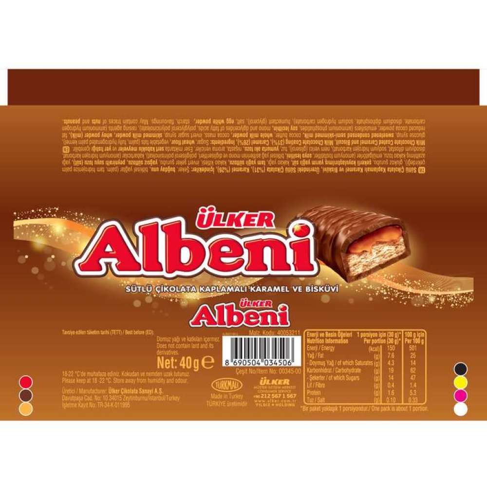 Ülker Albeni Bar Çikolata Karamelli 40 G