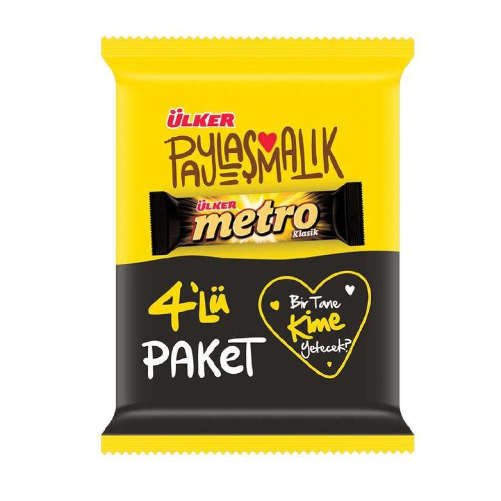 Ülker Metro Karamelli Nugalı Bar Çikolata 4x36 G